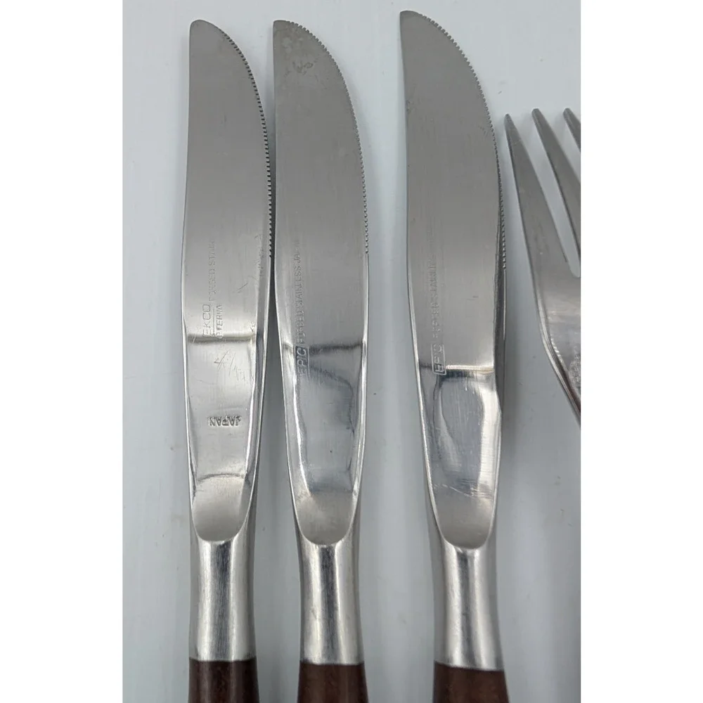 Epic Forged Stainless Brown Flatware MCM 10 Pieces Spoons Forks Knives